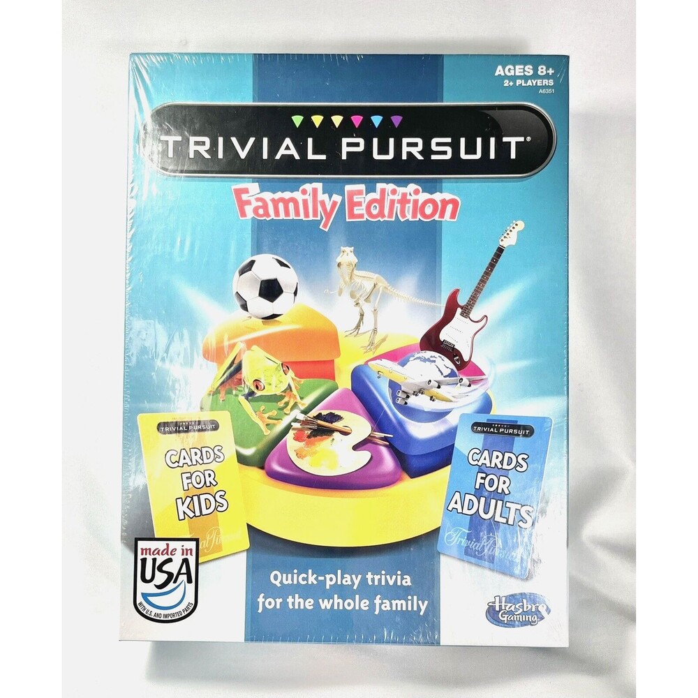 Trivial Pursuit Family Edition Board Game Trivia Quick Play Version 2013 Hasbro